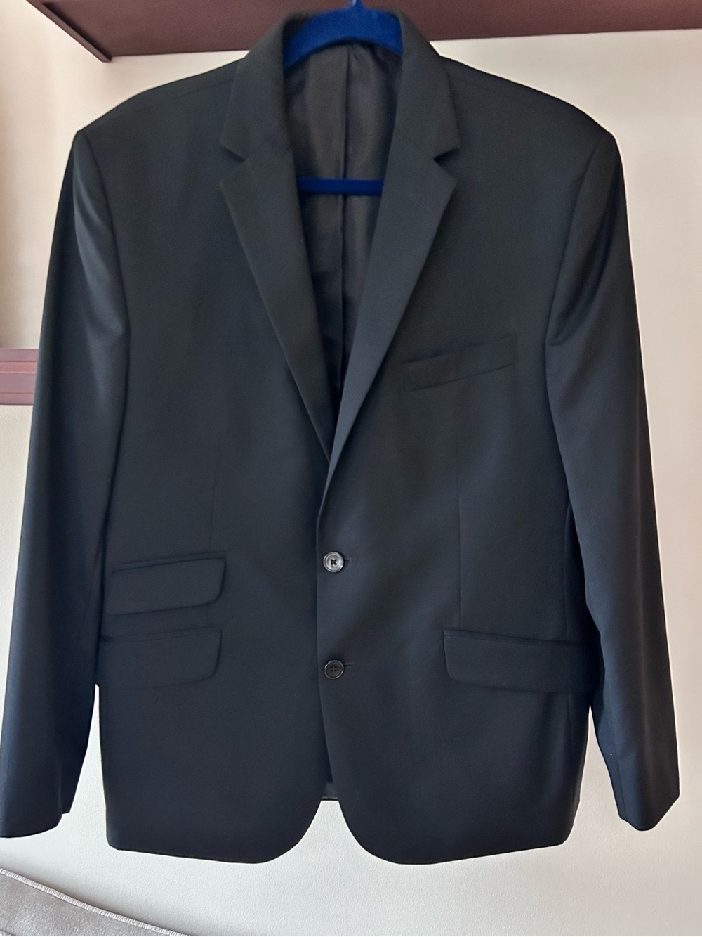 Kenneth Cole New York Black Wool Blend Blazer Size 42 S Like New